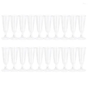 Tasses jetables Paies 20 Pack Plastic Champagne flûtes verres de vin transparent pour fête