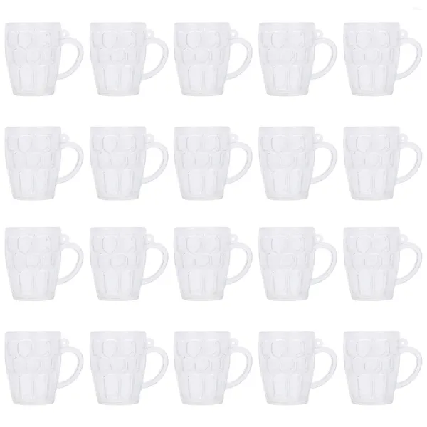 Tasses jetables pailles 20 pcs bière tasse mini réfrigérateur pour bricolage en verre transparent enfants jouent à la nourriture