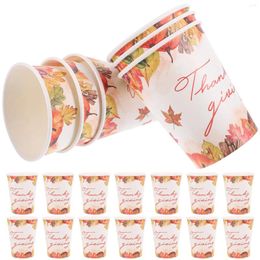 Gobelets jetables pailles 20 pièces tasse à café tasse d'eau d'affaires décorer Banquet boire épaissir papier porte-conteneur de Thanksgiving