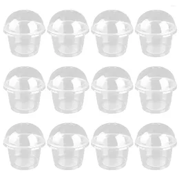 Gobelets jetables pailles 20 pièces, tasse à Dessert épaissie stockage gâteau récipient en plastique gelée Mousse salade avec couvercles transparents