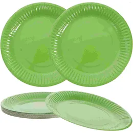 Tazas desechables pajitas 20 pcs placa de fiesta placa bandeja decorativa verde para amigos de banquetes