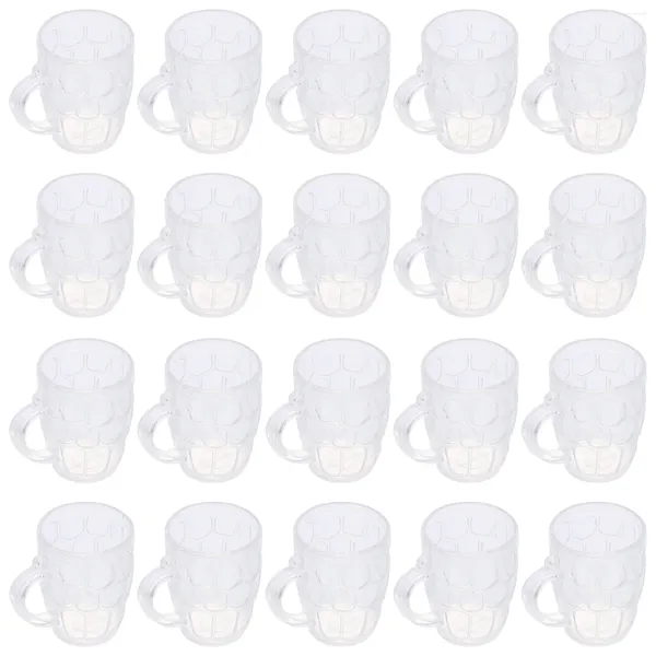 Vasos desechables con pajitas, 20 Uds., taza de cerveza para refrigerador, vasos de whisky de plástico para niños, tazas para bebidas frías, Mini taza