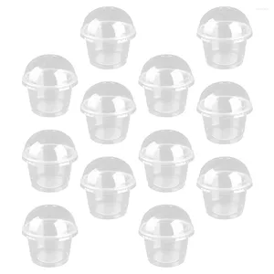 Tasses jetables pailles 20 pcs petits bols desert tasse de gâteau transparent contenants limpièces en plastique