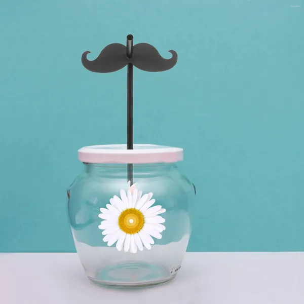 Vasos desechables Pajitas 20 piezas Vajilla para beber con pajita Prop Bigote Decoración de cumpleaños para decoraciones para niñas Festival Fiesta Papel Navidad