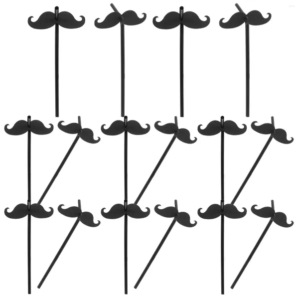 Paignes jetables Paignes 20 PCS Festival de paille de Noël Papier de mariage de mariage Moustache de boisson