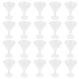 Wegwerpbekers rietjes 20 pc's wijnglas dessert cup plastic sap martini cocktail goblet coupé bril drinken voorgerecht