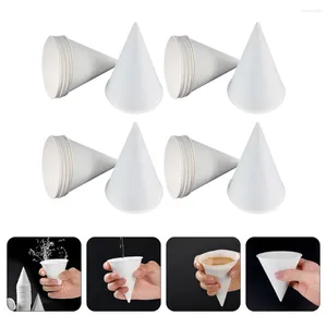 Wegwerpbekers rietjes 200 pc's kegel papier beker water ijs houders houders dispenser bekers koeler