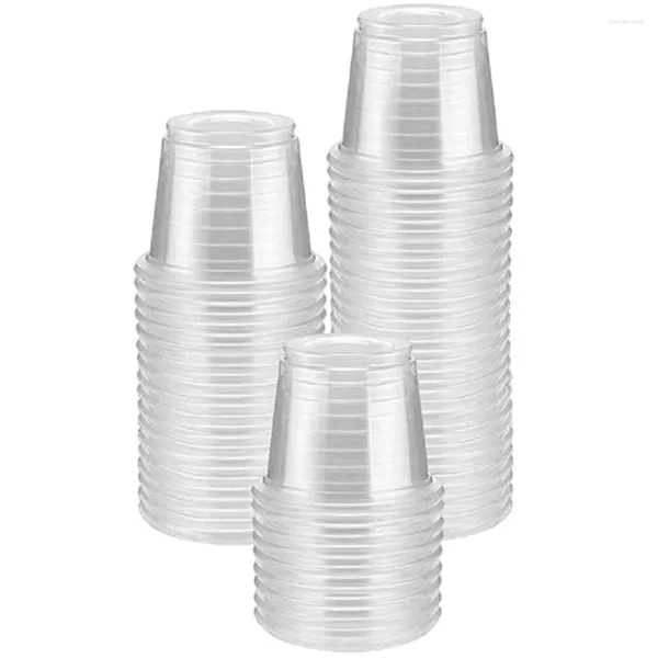 Gobelets jetables pailles 200pcs petits verres en plastique transparent S pour condiments échantillons de dégustation 20ml