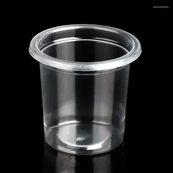 Tasses jetables pailles 20 ml de sauce transparente tasse mini petite glace à la crème glacée