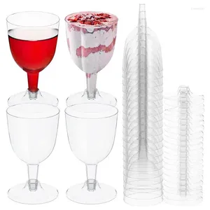 Tass jetables Paies 20pcs 170 ml Gobblement de champagne en plastique transparent Mousse Flûts de toasting à la crème glacée