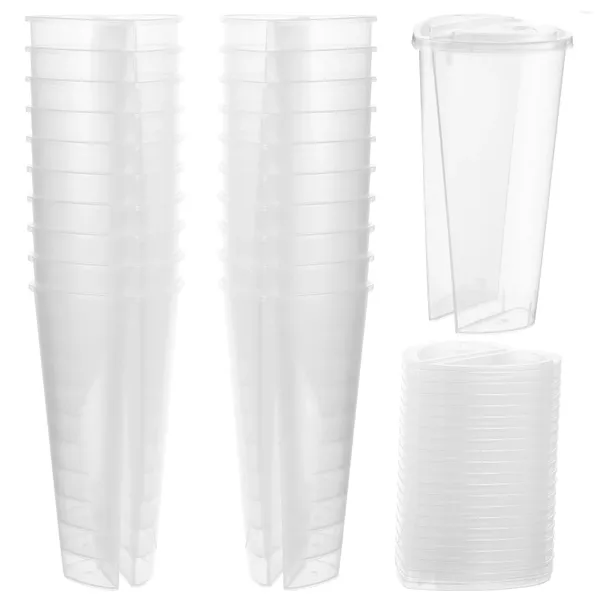 Gobelets jetables pailles en forme de cœur transparent, 20 pièces, Double grille, gobelets de fête et de tasse froide, partage de Couple pour la maison