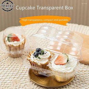 Paies jetables Paignes 20pcs Plastique Conteaux de cupcakes individuels Boîtes transporteuses Boîtes à couvercle Boîte de support de support de muffin