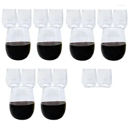 Tasses jetables Paies 20pcs Soucles à vin en plastique sans tige Cocktail de champagne pour les fêtes