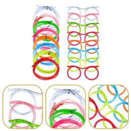 Cuilles jetables Paies 24 PCS Lunes circulant Paille Créative Plasy Party Eyeglass Groovy Funny Eyewear S