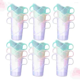 Cuilles jetables Paies 24pcs Papier en papier porte-tasse anti-immed Isulated Plaste Stand résistant à la chaleur (couleur mélangée)