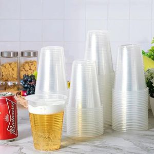 Tass jetables Paies 25/50/100 / 200pcs en plastique transparent tasse de pique-nique extérieur.