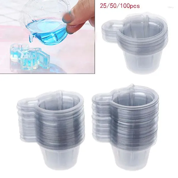 Tass jetables Paies 25/50 / 100pcs 40 ml Dispensateur en silicone en résine Mélôle pour les outils de fabrication de bijoux époxy de bricolage Accessoires