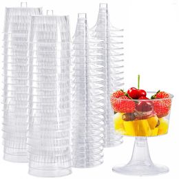 Wegwerpbekers Rietjes 25Pack Dessertbeker Plastic Martiniglazen Helder Tall Cocktail Shooter Glas Party Parfait Voorgerecht Pudding