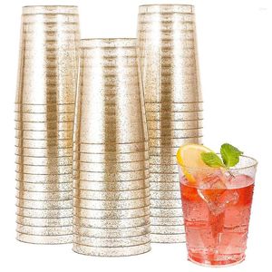 Gobelets jetables pailles 25 pièces 10oz | Tasse à Dessert en plastique dur, fête d'anniversaire, crème glacée, maison mariage, fourni livraison directe, vente en gros