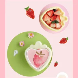 Cuilles jetables Paies 25pcs Net Red Baking Package Mango Banane Strawberry Mousse Cake Favor Pastry Pudding Ice Cream Dessert Cup avec couvercle