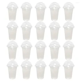 Tazas desechables pajitas 30 sets de jugo de burbujas bebidas bebidas bebidas transparentes empaquetado de plástico abdominal