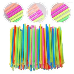 Wegwerp Bekers Rietjes 300 Stuks Lepel Stro Smoothie Eenmalige Plastic Drinken Zuigen Pijp Cucharas Para Postres