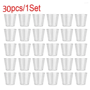 Tass jetables pailles 30pcs mini fête en plastique transparent s verres de gelée de gelée accessoires de cuisine anniversaire gobelet plastique 2110