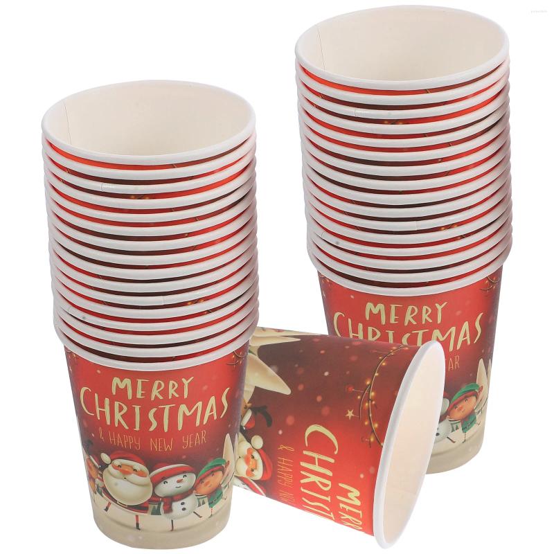 Disposable Cups Straws 32 Pcs Christmas Theme Tableware Party Supplies Cup Cutlery Venue Setting Props Paper