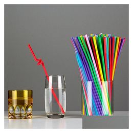Vasos desechables Pajitas 3600 piezas de plástico para beber St 6X260 mm Exportación a Japón Bebida flexible extensible Sts Color Ems Drop Delivery Dhnoc