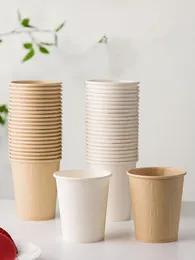 Tasses jetables Paies 40 / 50pcs / emballer de haute qualité Bamboo Fibre Momeding Paper Coffee tasse de thé