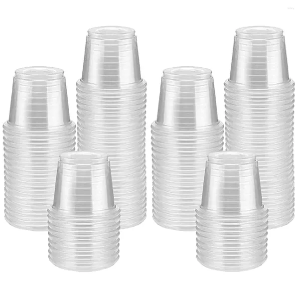 Tazas desechables pajitas 400 pcs vaso de degustación de vasos S muestras de plástico