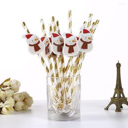 Gobelets jetables pailles 40 pièces, papier de couleur de noël, fête d'anniversaire, Festivals à thème, plastique Flexible pour boissons Rietjes