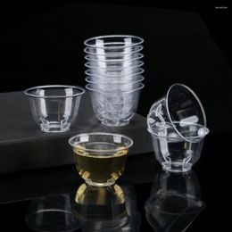 Tazas desechables pajitas 40 piezas taza de té de plástico transparente para beber dura 60 ml engrosamiento s oficina