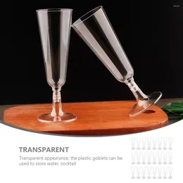 Wegwerpbekers rietjes 40 stks transparante vintage rode wijn champagne cocktail goblet decoratieve feest bar watersapglas 150 ml