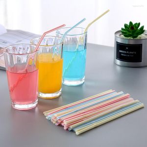 Wegwerpbekers Rietjes 450 stuks Veelkleurig Plastic Lang Flexibel Drinken Voor Feest Bruiloften Bar Sap Gestreept Stro