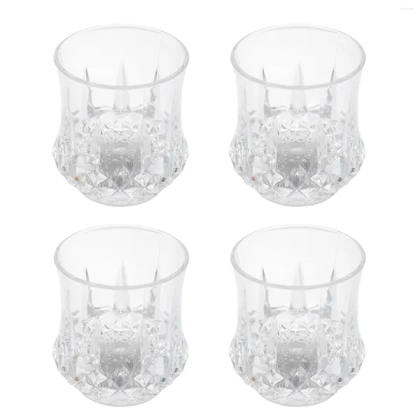 Vasos desechables Pajitas 4PCS LED Flash Beber Cristal Piña Diseño Iluminar Resplandor Vasos de agua para decoración de fiesta Bar