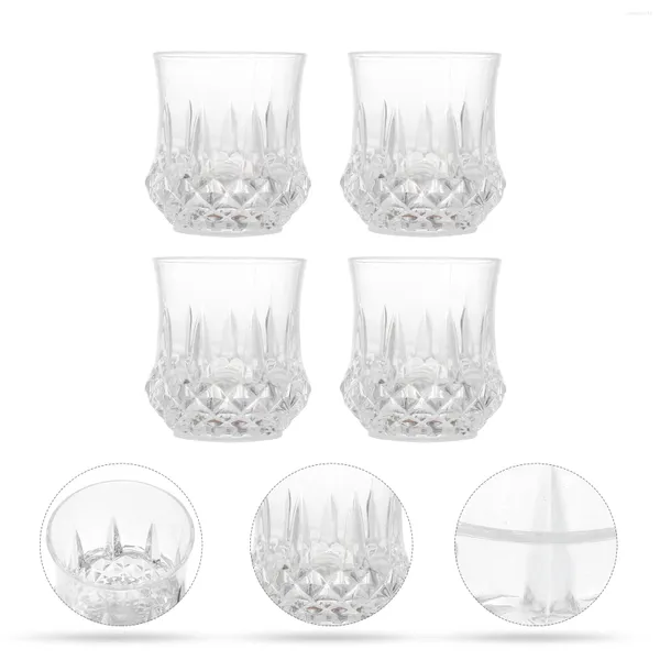 Gobelets jetables pailles 4 pièces, Flash LED, cristal, Design ananas, gobelets d'eau scintillants pour décoration de fête, Bar en verre plastique