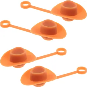 Gobelets jetables pailles 4 pièces, couvercles de paille réutilisables en Silicone, couvercles de Cowboy mignons, bouchons d'extrémité de remplacement, Toppers