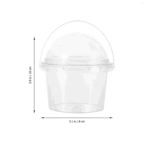 Wegwerpbekers rietjes 5 pc's draagbare popcorn emmer voedsel veilige graad ijsopslagcontainers vriezer plastic feestsap helder klein