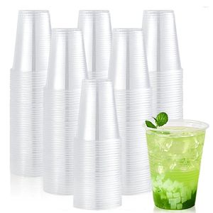 Gobelets jetables pailles 50/100 pièces 7oz en plastique transparent PET cristal sans BPA Ultra pour boissons froides au café glacé.