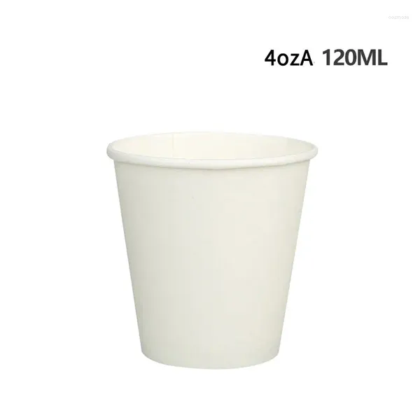 Tass jetables Paies 50 / 100pcs Papier blanc 4 oz tasse de thé lait Juice café Eco Bureau des ménages Accessoires de fête