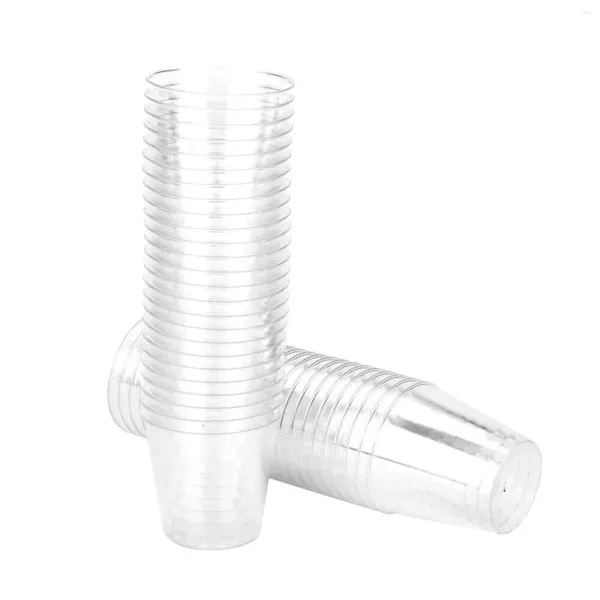 Pajitas de tazas desechables 50-600pc 30ml mini plástico transparente GA GAJAS JELLATY GOBETA PLASTique Tumblers Accesorios de cocina de cumpleaños