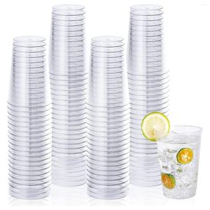 Vasos desechables, pajitas, 50 Uds., vasos de cristal de plástico transparente de 12oz, reutilizables, duros para fiestas de boda