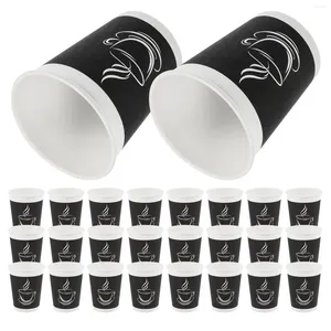 Gobelets jetables pailles 50 pièces, tasse à café en papier, verres à boire polyvalents, petit Camping bureau expresso