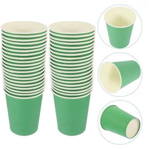 Vasos desechables con pajitas, 50 Uds., papel verde para fiesta, vajilla de San Patricio, bebidas de calidad alimentaria, banquete de un solo uso para niños