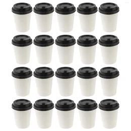 Wegwerpbekers Rietjes 50 stuks Meeneembeker Espresso S Glas Koffie Deksels Papier Servies Behandeld