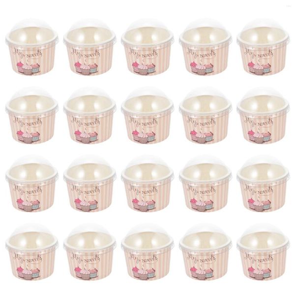 Tasses jetables Paies 50 ensembles de crème glacée papier à soupe froide bol à gâteau de gâteau contenant des récipients en plastique dessert