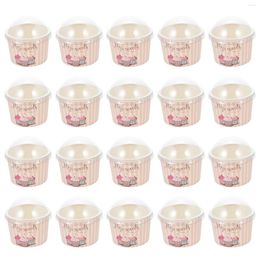 Tazas desechables pajitas 50 juegos de tazones de tazones de tazones de tazones de postre recipientes de helado para frutas papel para tapa
