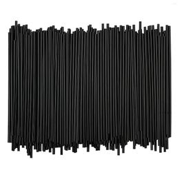 Gobelets jetables pailles 500/1000/1500 pièces noir 13cm Flexible potable en plastique pliable réutilisable paille Bar accessoires de fête