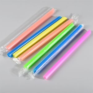 Wegwerpbekers Rietjes 500 stks Multicolor Plastic Rietje Individueel Verpakt Bubble Boba Melk Thee Smoothie Dikke Bar Drink Accessoires 221007